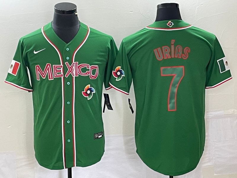 Men 2023 World Cub Mexico #7 Urias Green green Nike MLB Jersey->more jerseys->MLB Jersey
